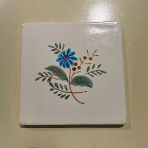 HTF Stangl Blue Daisy Tea Tile HARD TO FIND